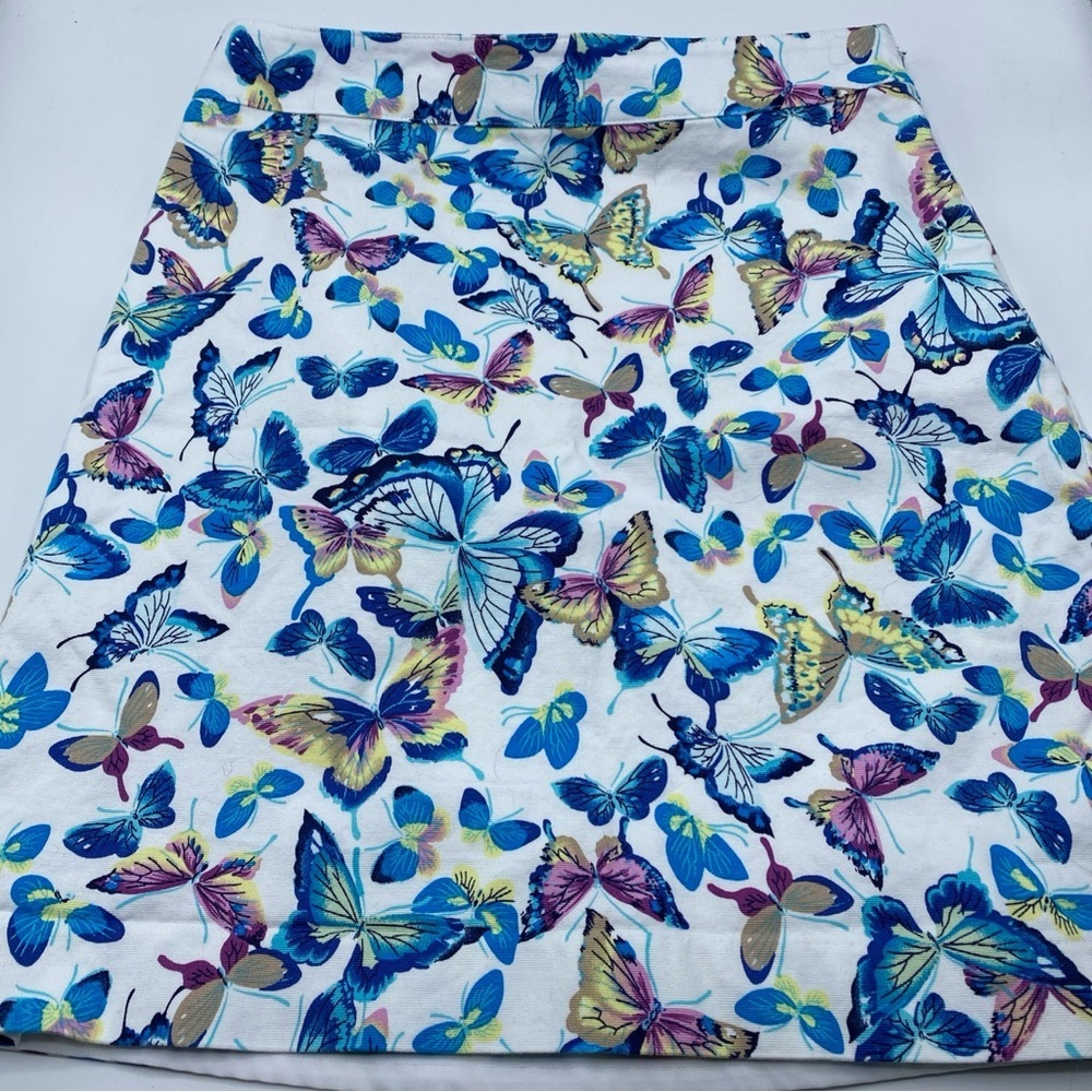 Botanical Butterfly A line Skirt Lined All Over Print Fairy Artsy Talbots 2 - Picture 2 of 8